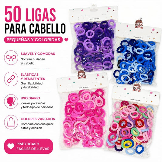 COLA LIGAS PARA CABELLO TELA  50PCS