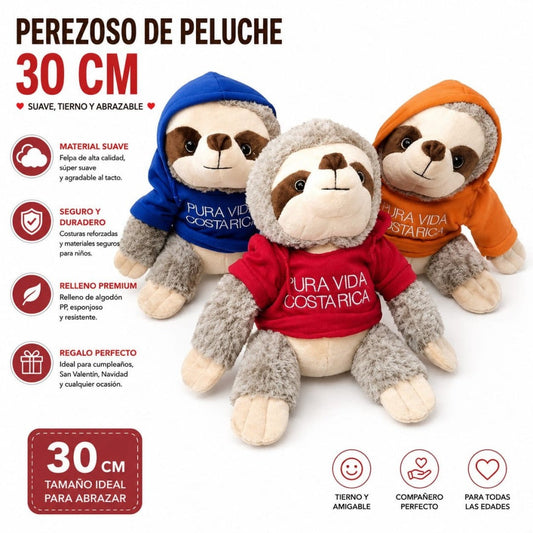 PELUCHE OSO PEREZOSO C\ROPA 30CM