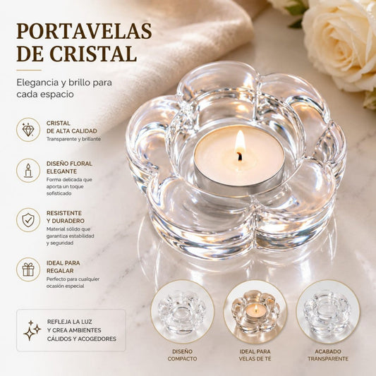 CANDELABRO VIDRIO FLOR