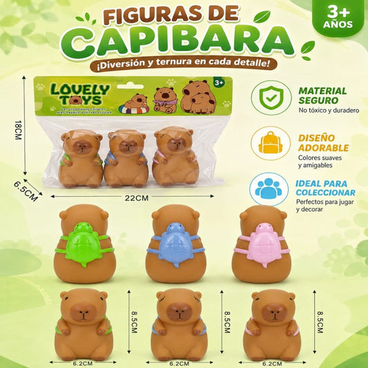 MUNECO CAPIBARA BLANDO 3PCS