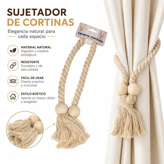 SUJETADORES DE CORTINAS BOLA MADERA