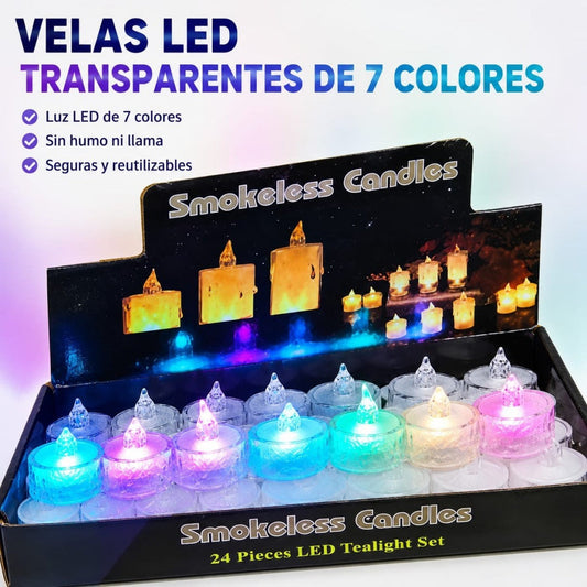 CANDELA LED CRISTAL PEQ COLOR