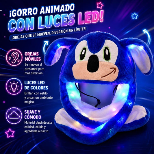 GORRA PELUDA C/ LUZ OREJA SONIC 3D A
