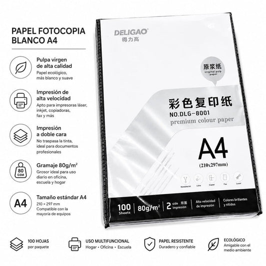 PAPEL HOJA BLANCA A4 100H