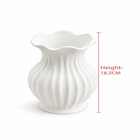 FLORERO CERAMICA BLANCO 18CM SDTC-57