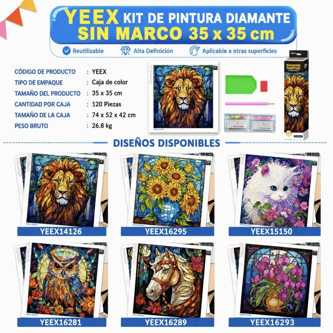CUADRO DIAMANTE 35*35 FIGURA ANIMAL