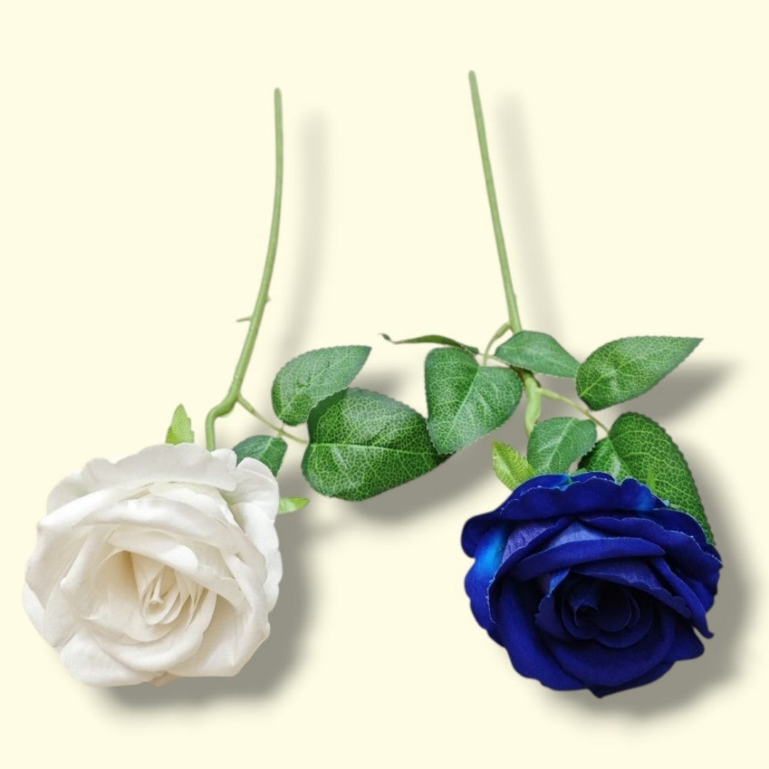 ROSA 1 RAMO AZUL Y BLANCA