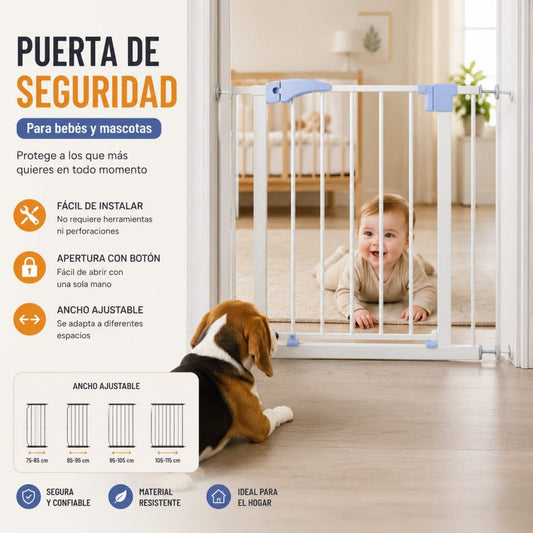 PUERTA DE SEGURIDAD PARA BEBE Y MASCOTAS 76*83CM MN001