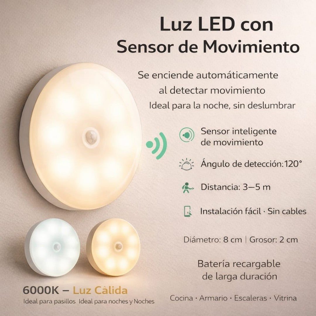 LAMPARA LED CON SENSOR MOVIMIENTO