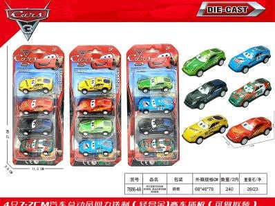 SET CARRO METAL CAR 4PCS 7686-4A 7.2CM